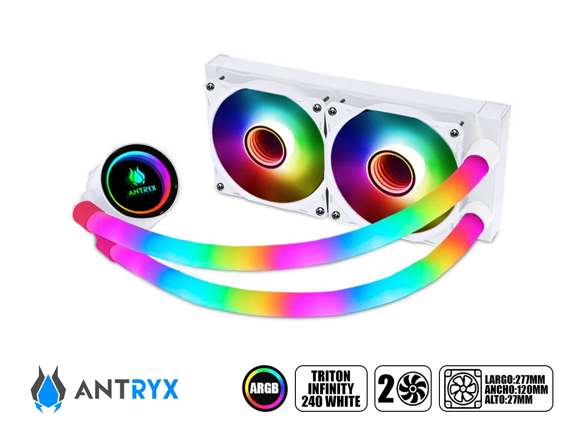 SISTEMA DE ENFRIAMIENTO LIQUIDO COOLER ANTRYX TRITON INFINITY 240 ARGB ENFRIAMIENTO LIQUIDO WHITE (AWC-TI240W) vista 2