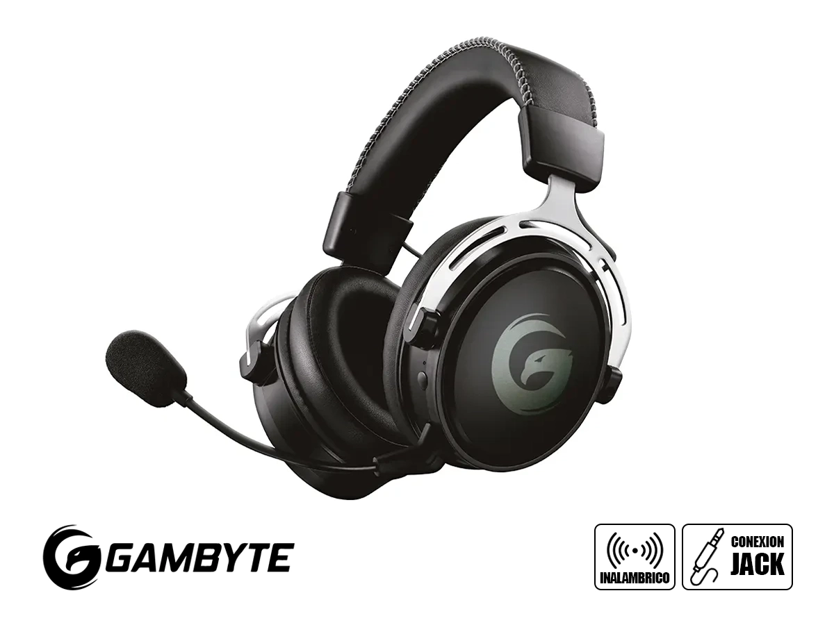 AURICULAR INALAMBRICO GAMBYTE DARK TEMPLAR GAMING 7.1 (BMBH415AS) CON MICROFONO, INTERFAZ JACK 3.5 MM, NEGRO C/ GRIS vista 2