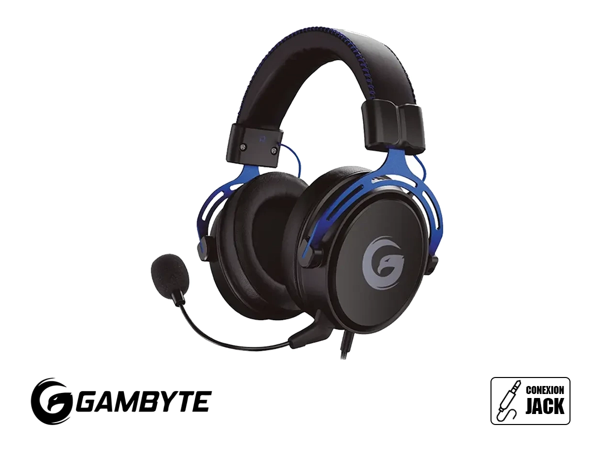 AURICULAR GAMBYTE TEMPLAR 7.1 GAMING (BMBH439AD) CON MICROFONO, INTERFAZ JACK 3.5 MM, AZUL vista 2