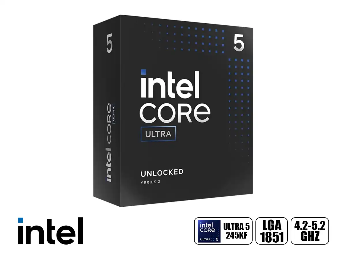 PROCESADOR INTEL CORE ULTRA 5 245KF 4.2GHZ HASTA 5.2GHZ (BX80768245KF) LGA 1851, 14 NUCLEOS, S/COOLER vista 2