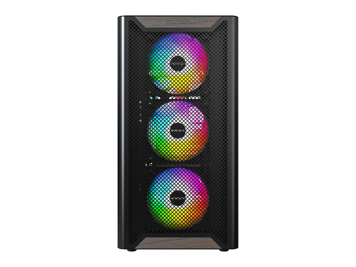 CASE MONTECH XR WOOD (CACAMT0019-E-3) PANEL DE VIDRIO, 4 VENTILADORES, LED ARGB, NEGRO-34260 vista 3
