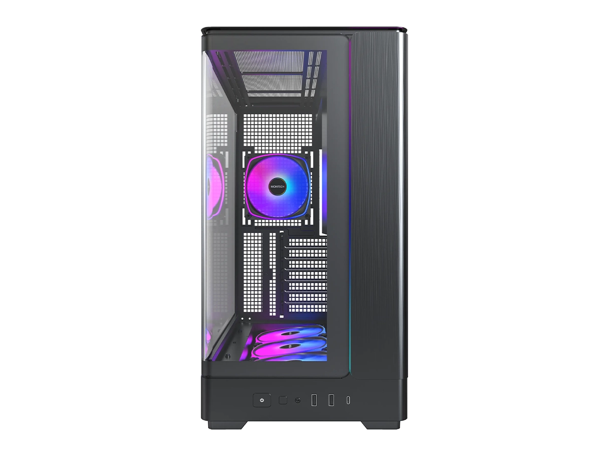 CASE MONTECH KING 45 PRO (CACAMT0025-E-3) PANELES DE VIDRIO LATERAL Y FRONTAL, 4 VENTILADORES, LED ARGB, NEGRO vista 3