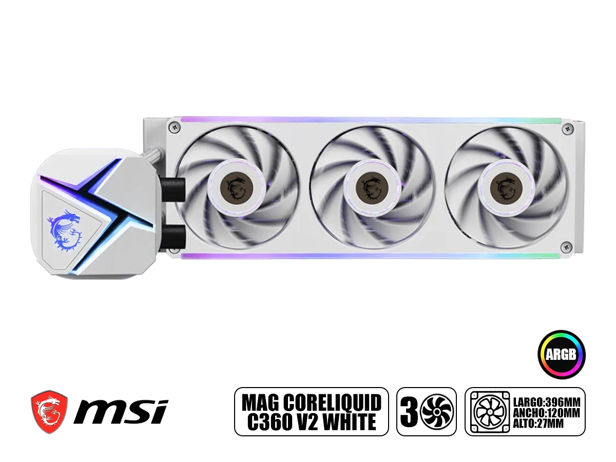 SISTEMA DE ENFRIAMIENTO LIQUIDO  MSI MAG CORELIQUID C360 V2 WHITE vista 2
