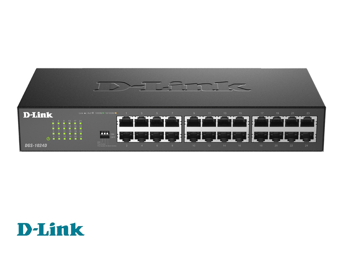 SWITCH D-LINK 24 PUERTOS (DGS-1024D) 10/100/1000 MBPS, NO ADMINISTRABLE vista 2