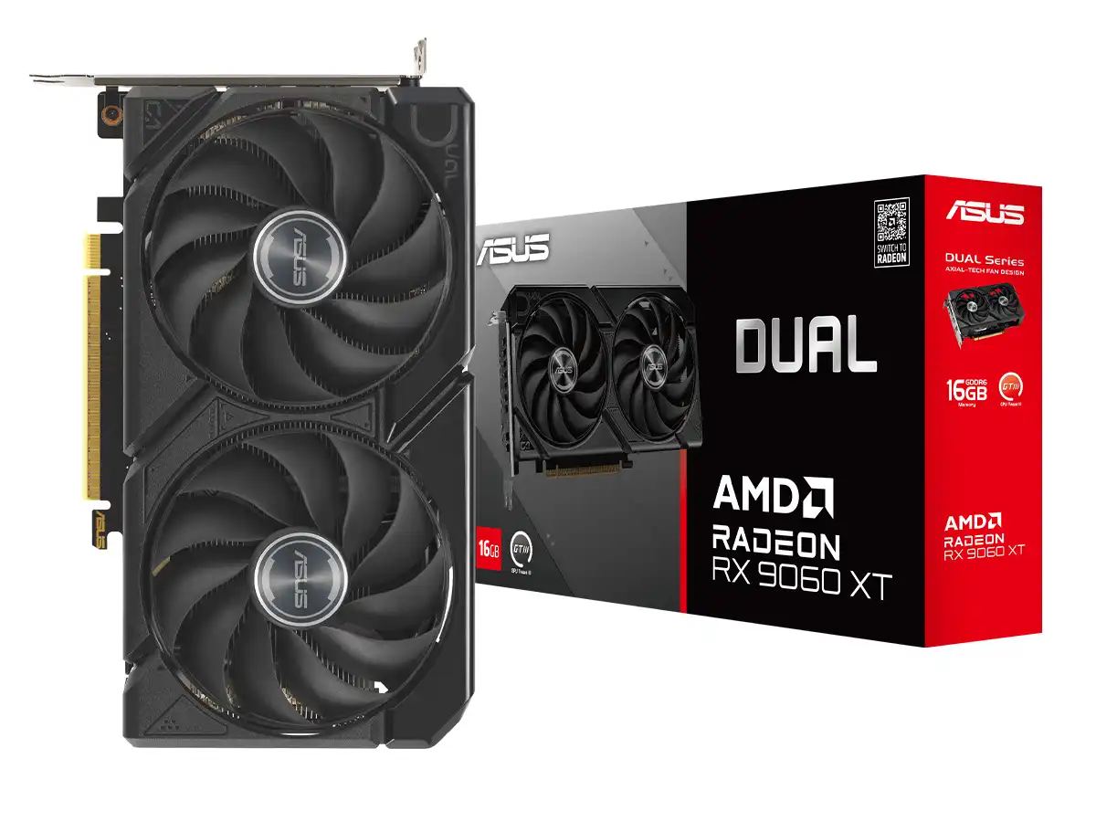 TARJETA DE VIDEO ASUS RX 9060XT DUAL 16GB 128 BIT PCI 5.0 GDDR6 (DUAL-RX9060XT-16G)
