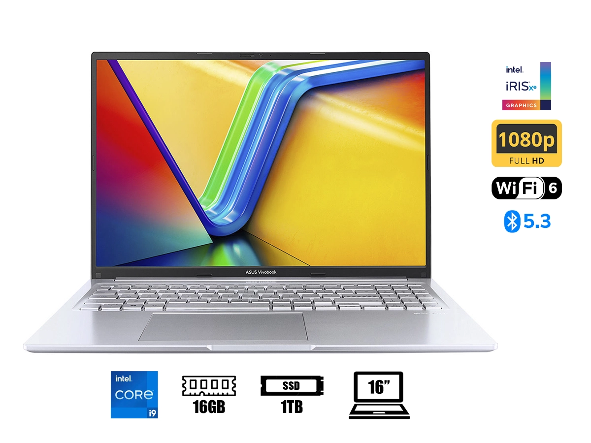 LAPTOP ASUS CORE I9-13900H VIVOBOOK F1605VA-WS96 (F1605VA-WS96) RAM 16GB, SSD 1TB, PANTALLA 16 PULG. WUXGA (1920X1080), WIN11, COOL SILVER vista 2