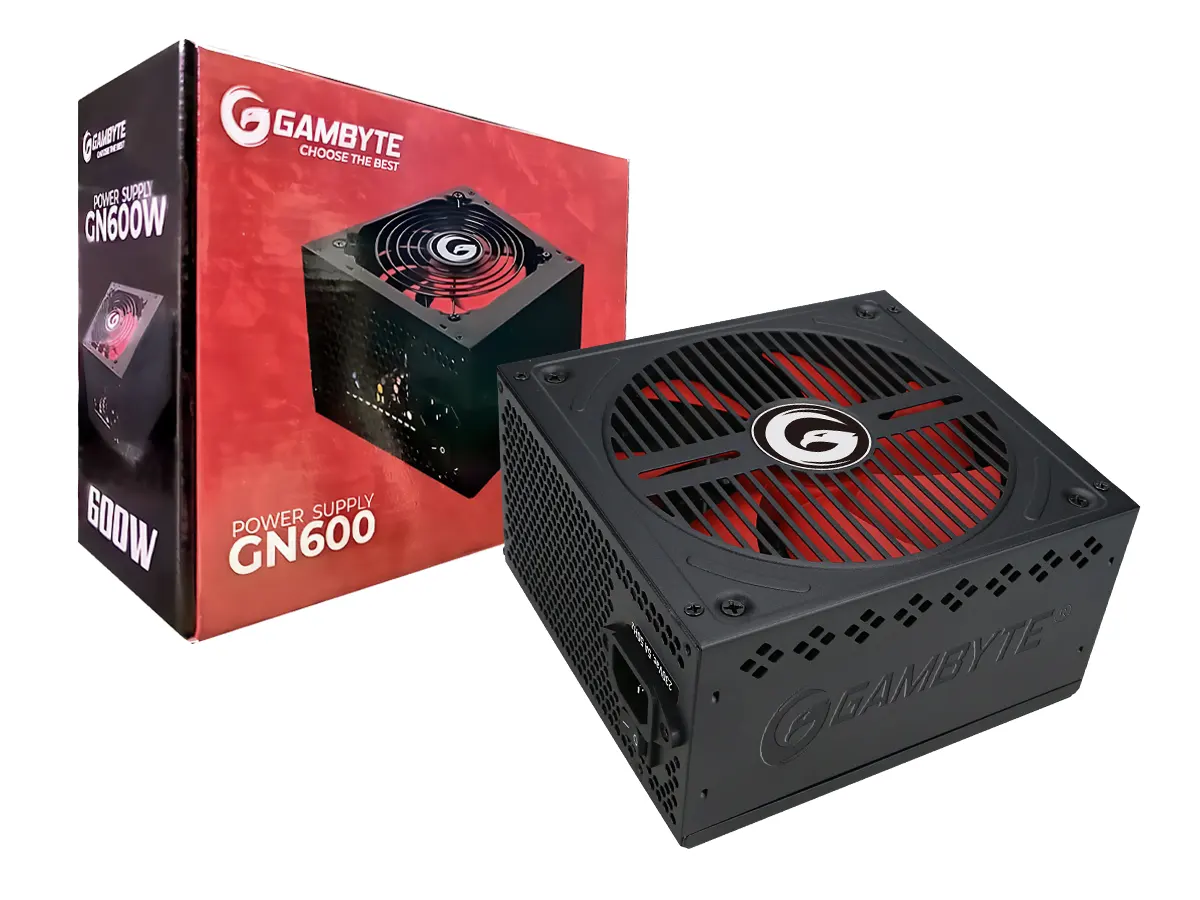 FUENTE DE PODER GAMBYTE 600W GN600 (GI-GN600-R VER.3.0) ATX, CAJA