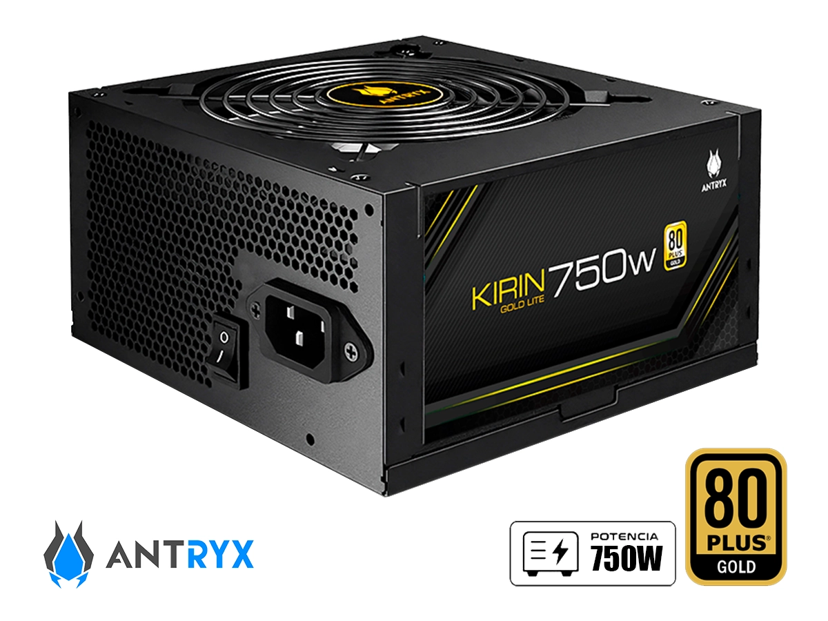 FUENTE DE PODER ANTRYX 750W ATX, GOLD 80 PLUS, KIRIN LITE  750, COLOR NEGRO (GPW750S) vista 2