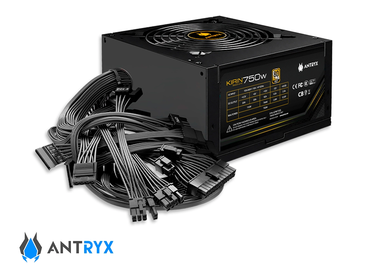 FUENTE DE PODER ANTRYX 750W ATX, GOLD 80 PLUS, KIRIN LITE  750, COLOR NEGRO (GPW750S) vista 3