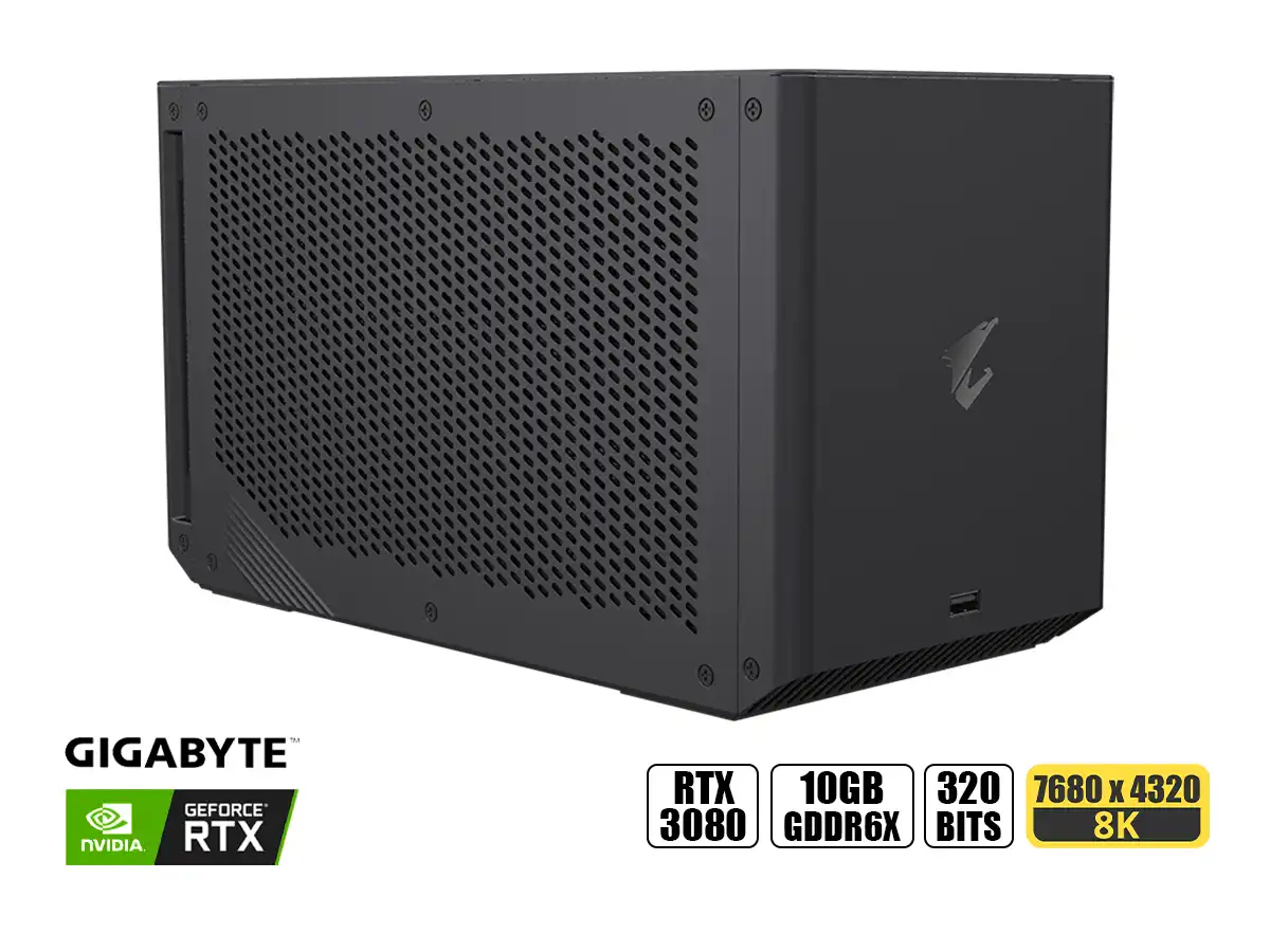TARJETA DE VIDEO EXTERNO GIGABYTE GEFORCE RTX 3080 GAMING BOX 10GB GDDR6X (GV-N3080IXEB-10GD) NVIDIA 320 BITS vista 2