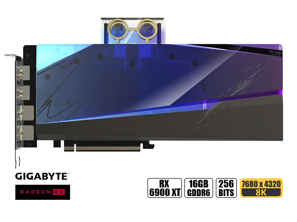 TARJETA DE VIDEO GIGABYTE RX 6900 XT XTREME WATERFORCE 16GB GDDR6 (GV-R69XTAORUSX-WB-16) RADEON 256 BITS vista 2