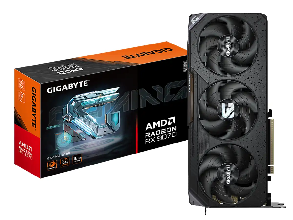 TARJETA DE VIDEO GIGABYTE RX 9070 16GB GAMING OC (GV-R970GAMING-OC-16GD ) RADEON 256BITS, 3 VENTILADORES