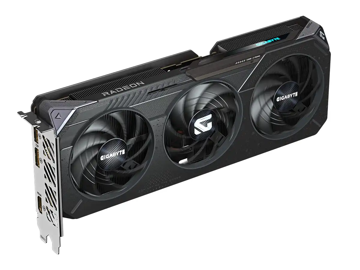 TARJETA DE VIDEO GIGABYTE RX 9060XT 16GB GAMING 128 BIT PCI 5.0 GDDR6 (GV-RX9060XTGAMING OC-16GD) 3 VENTILADORES vista 4