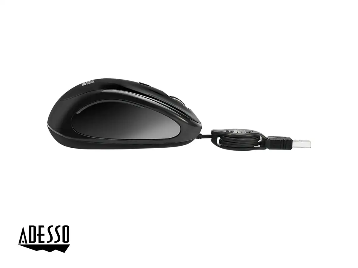 MOUSE MINI ADESSO IMOUSE S8B (IMOUSE S8B) HASTA 1200 DPI, 3 BOTONES, RETRACTIL, NEGRO vista 4