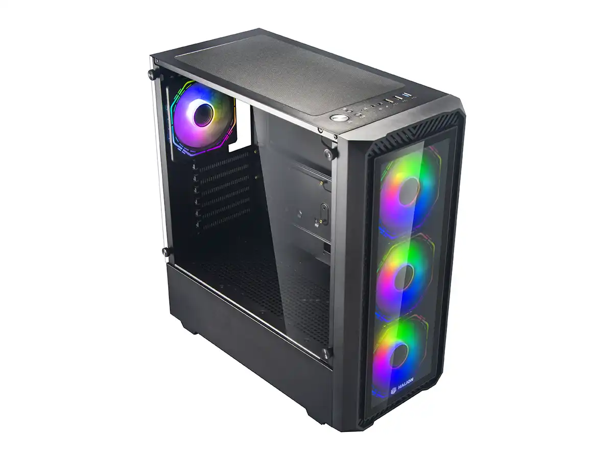 CASE HALION INFINITY 416 600W (INFINITY-416) PANEL DE VIDRIO, 4 VENTILADORES, ARGB vista 3