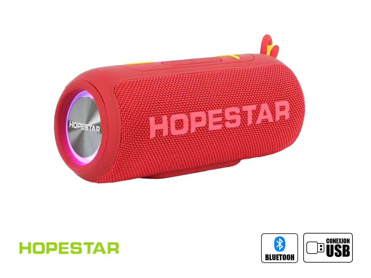 PARLANTE HOPESTAR INALAMBRICO PORTABLE P26 (IPX6P33) INTERFAZ USB, BT, ROJO vista 2