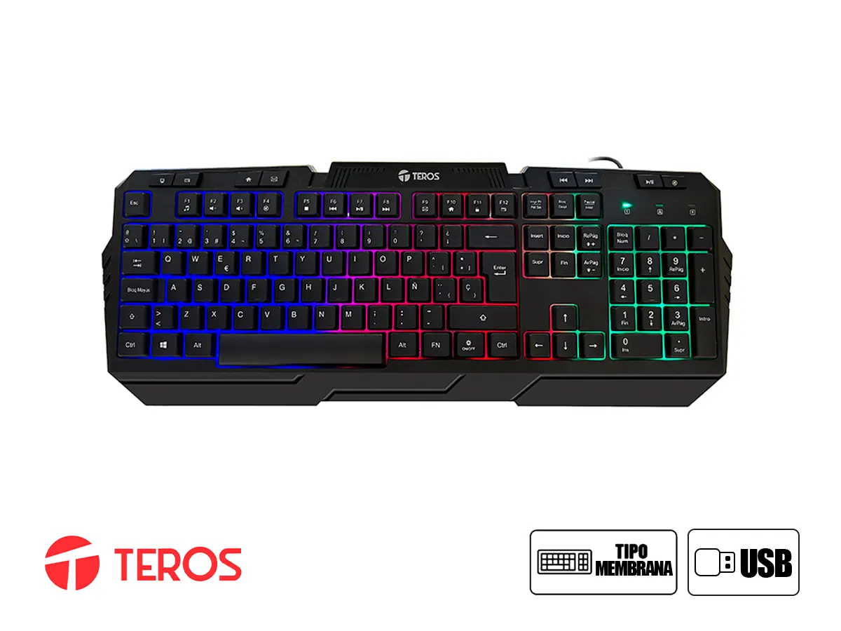COMBO 4 EN UNO TEROS GAMER TE4063N (KBMSHDSTE4063N) TECLADO LED, MOUSE LED, AURICULAR LED, PAD MOUSE, NEGRO vista 2