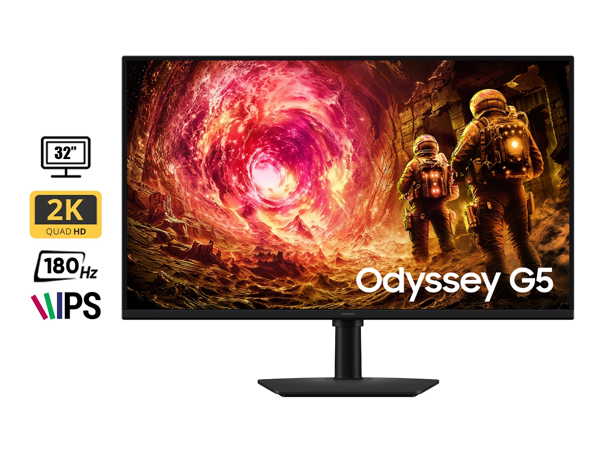 MONITOR SAMSUNG 32 PULGADAS ODYSSEY G5 (LS32FG500ELXPE) GAMING 180HZ, QHD, 1MS, 1 HDMI, 1 DISPLAYPORT-34292 vista 2