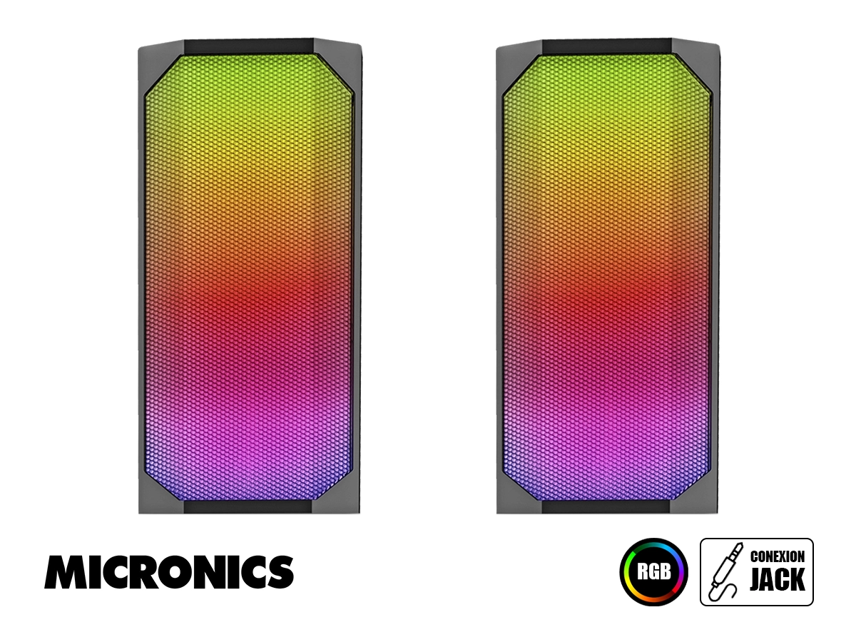 PARLANTE MICRONICS LUXOR XP MIC S305XP PARLANTE 2.0 RGB vista 2
