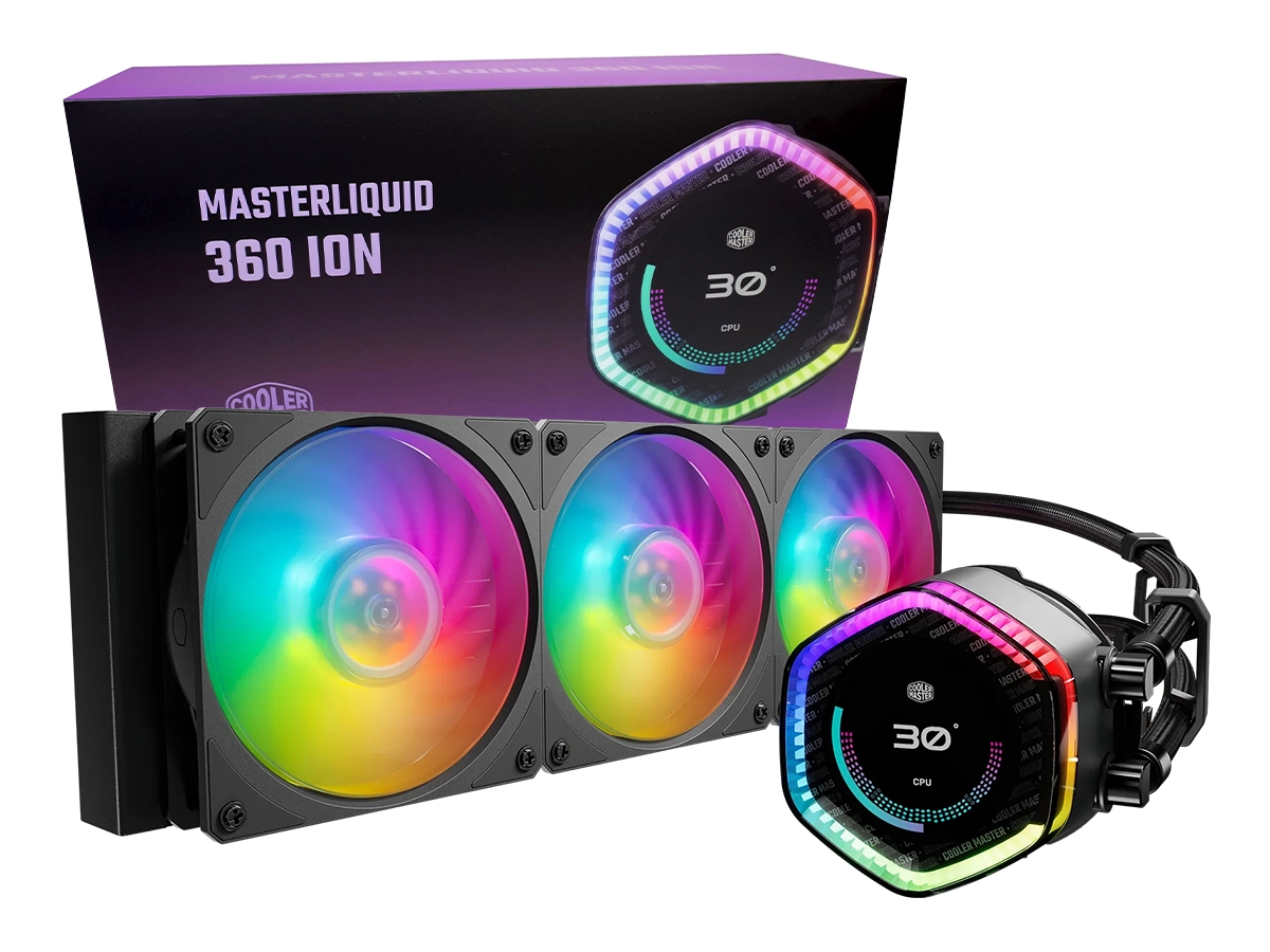 SISTEMA DE ENFRIAMIENTO LIQUIDO COOLER MASTER MASTERLIQUID 360 ION (MLY-D36M-A24PZ-R1) 3 VENTILADORES, 360MM, LED ARGB