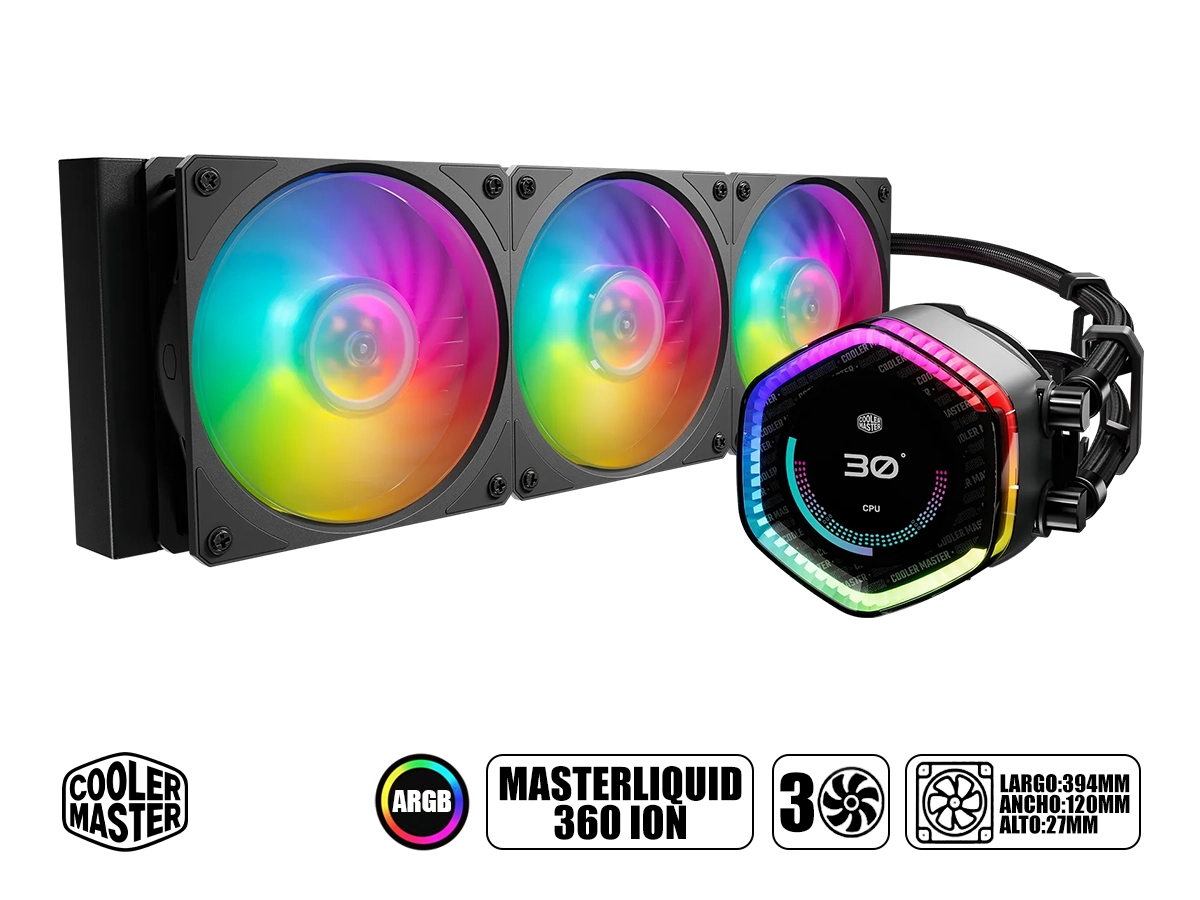SISTEMA DE ENFRIAMIENTO LIQUIDO COOLER MASTER MASTERLIQUID 360 ION, ARGB (MLY-D36M-A24PZ-R1) vista 2