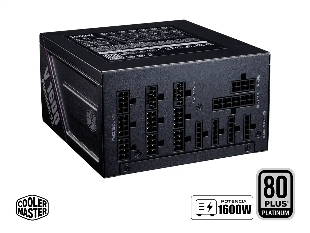 FUENTE DE PODER COOLER MASTER 1600W V2 ATX 3.1 (MPZ-G002-AFAP-BUS) ATX, 80 PLUS PLATINUM, MODULAR, NEGRO vista 2