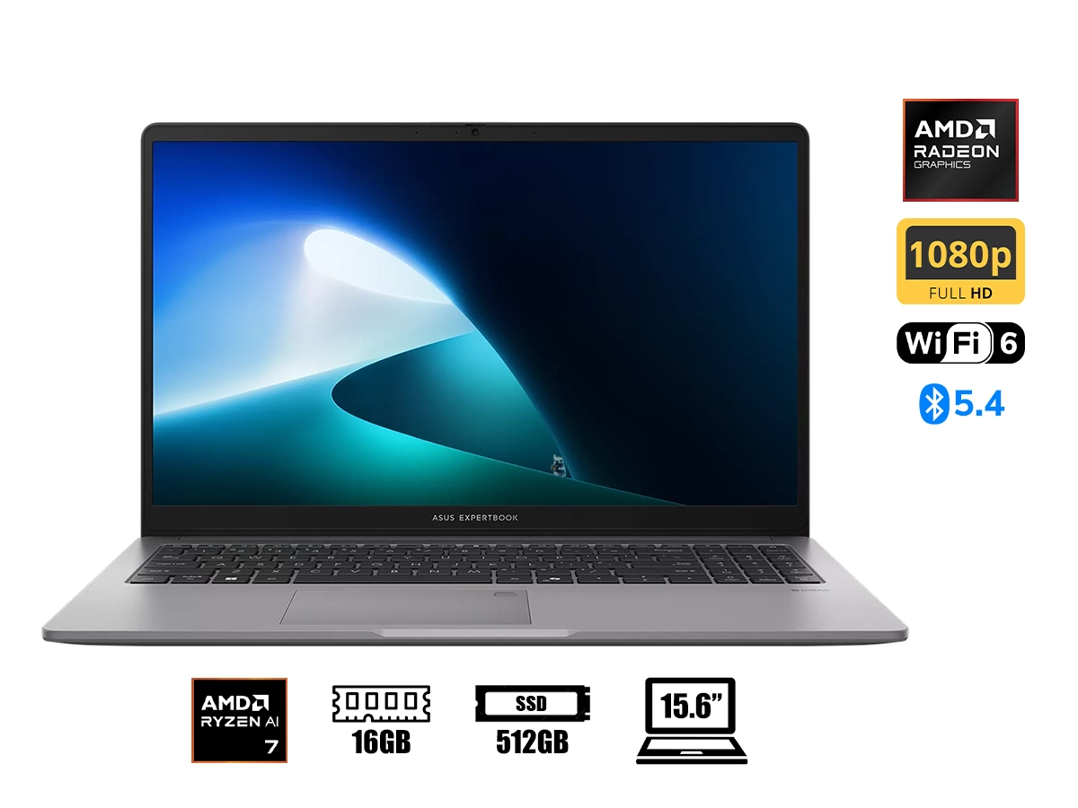 LAPTOP ASUS RYZEN 7 8840HS EXPERBOOK PM3606CHAP-MB0179  (PM3606CHAP-MB0179) PANTALLA 15.6 FHD, RAM 16GB, SSD 512GB, FREEDOS vista 2
