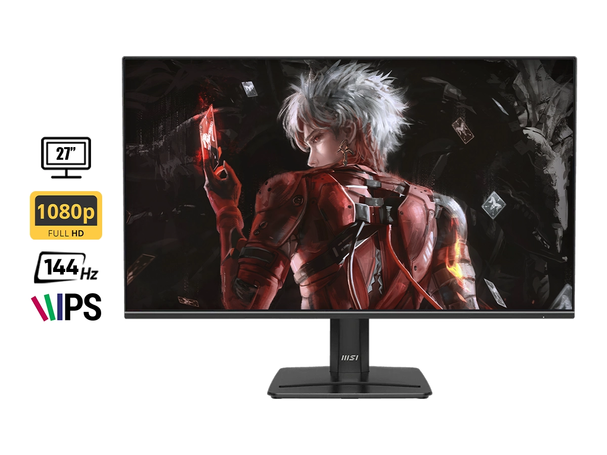 MONITOR MSI 27'' PULGADAS PRO MP271(PRO-MP271-E14A) 1920X1080, 144 HZ, 1 MS, HDMI/DP, VGA, SPEAKER vista 2
