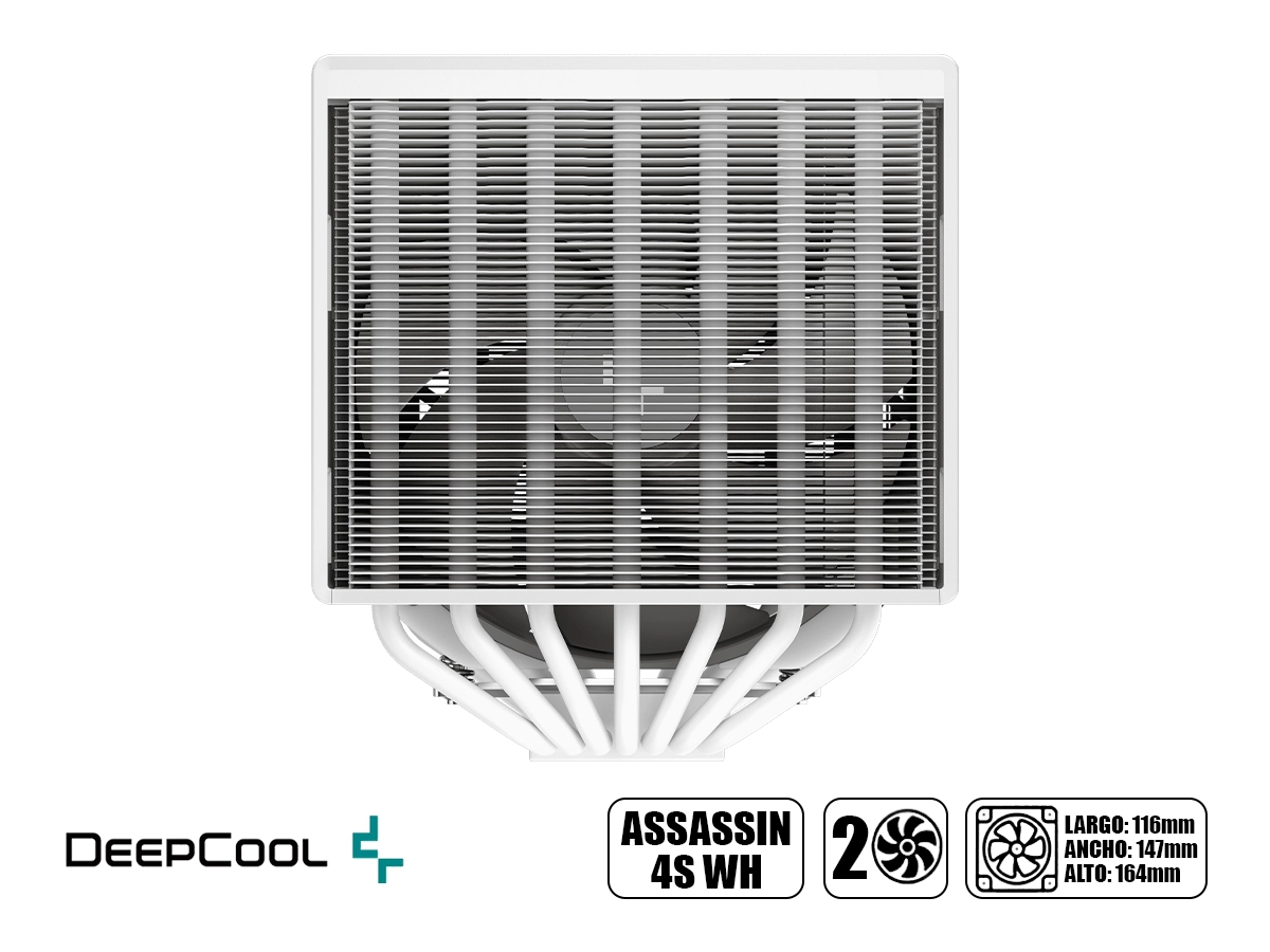 COOLER PARA PROCESADOR DEEPCOOL ASSASSIN 4S WH (R-ASN4S-WHGPMN-G) 1 VENTILADOR, BLANCO vista 2