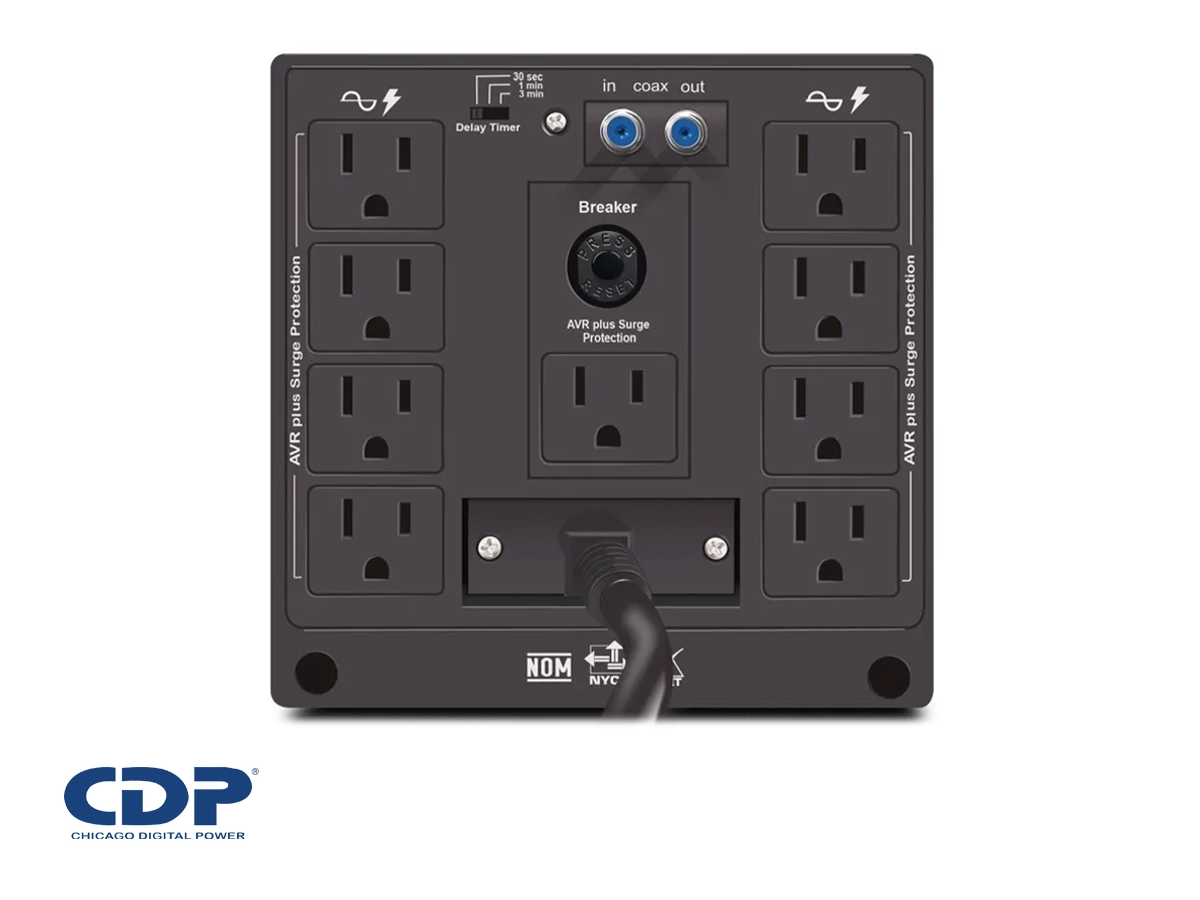 ESTABILIZADOR CDP  2400VA/1200W 8 TOMAS (R-AVR2408IPRO) vista 3
