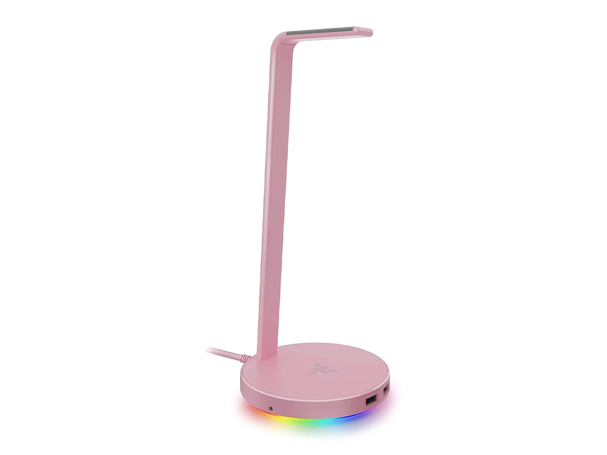 SOPORTE DE AURICULAR RAZER STATION V2 CHROMA-QUARTZ, CONEXION USB, HUB USB, ILUMINACION LED RGB, DIMENSIONES 12 X 27.8 CM, ROSA (RC21-01510200-R3M1) vista 2