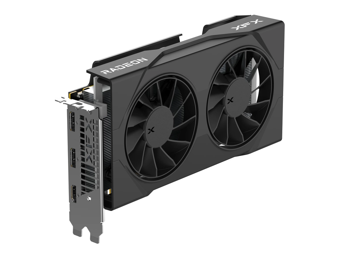 TARJETA DE VIDEO XFX RX 9050 SWIFT DUAL 8GB 128 BIT PCI 5.0 GDDR6, (RX-95SWFT8BE) NEGRO, 2 VENTILADORES vista 3