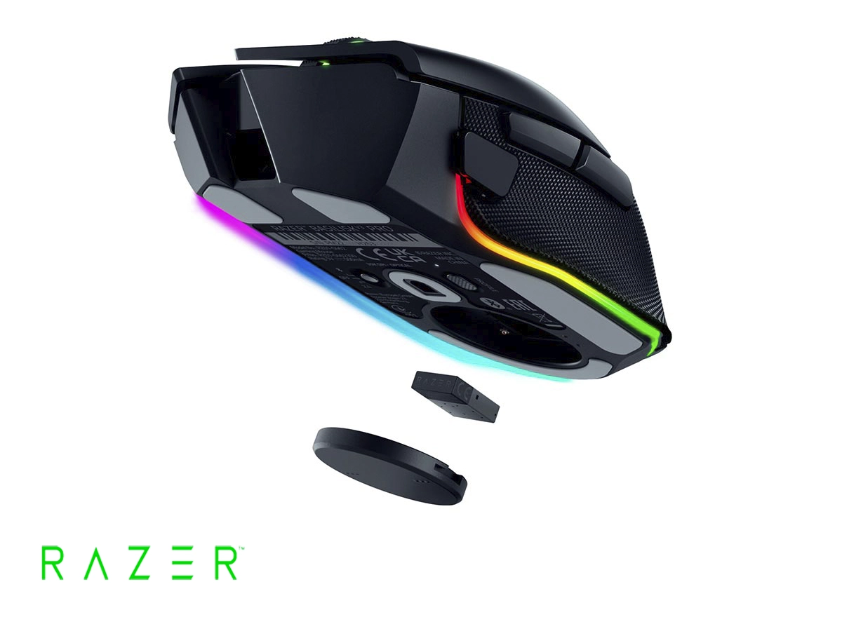 MOUSE INALAMBRICO RAZER BASILISK V3 PRO GAMING (RZ01-04620100-R3U1) HASTA 30.000 DPI, 11 BOTONES, RGB vista 3
