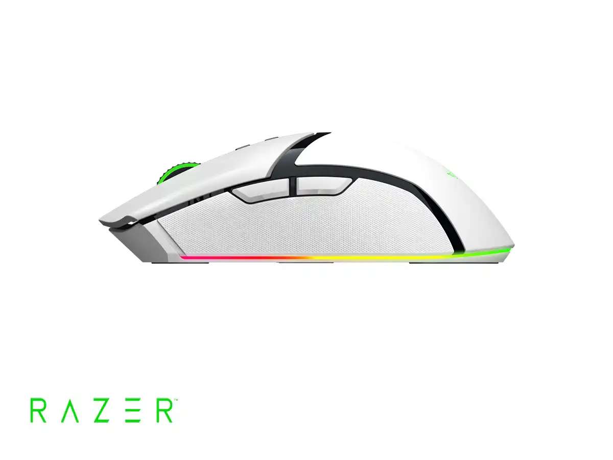MOUSE INALAMBRICO RAZER COBRA PRO (RZ01-04660200-R3U1) 30.000 DPI, 10 BOTONES PROGRAMABLES, RECEPTOR USB, USB C, BT, RGB, BLANCO vista 3