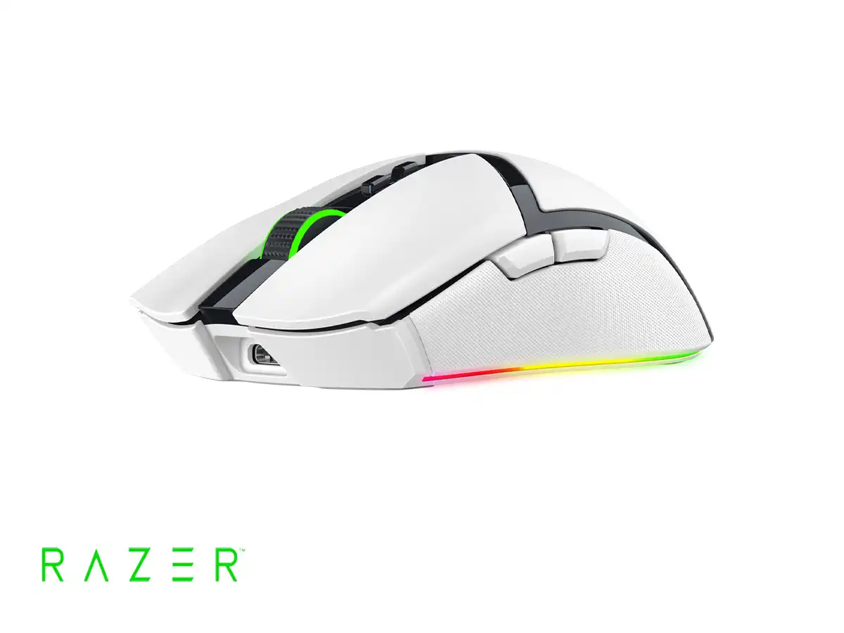 MOUSE INALAMBRICO RAZER COBRA PRO (RZ01-04660200-R3U1) 30.000 DPI, 10 BOTONES PROGRAMABLES, RECEPTOR USB, USB C, BT, RGB, BLANCO vista 4