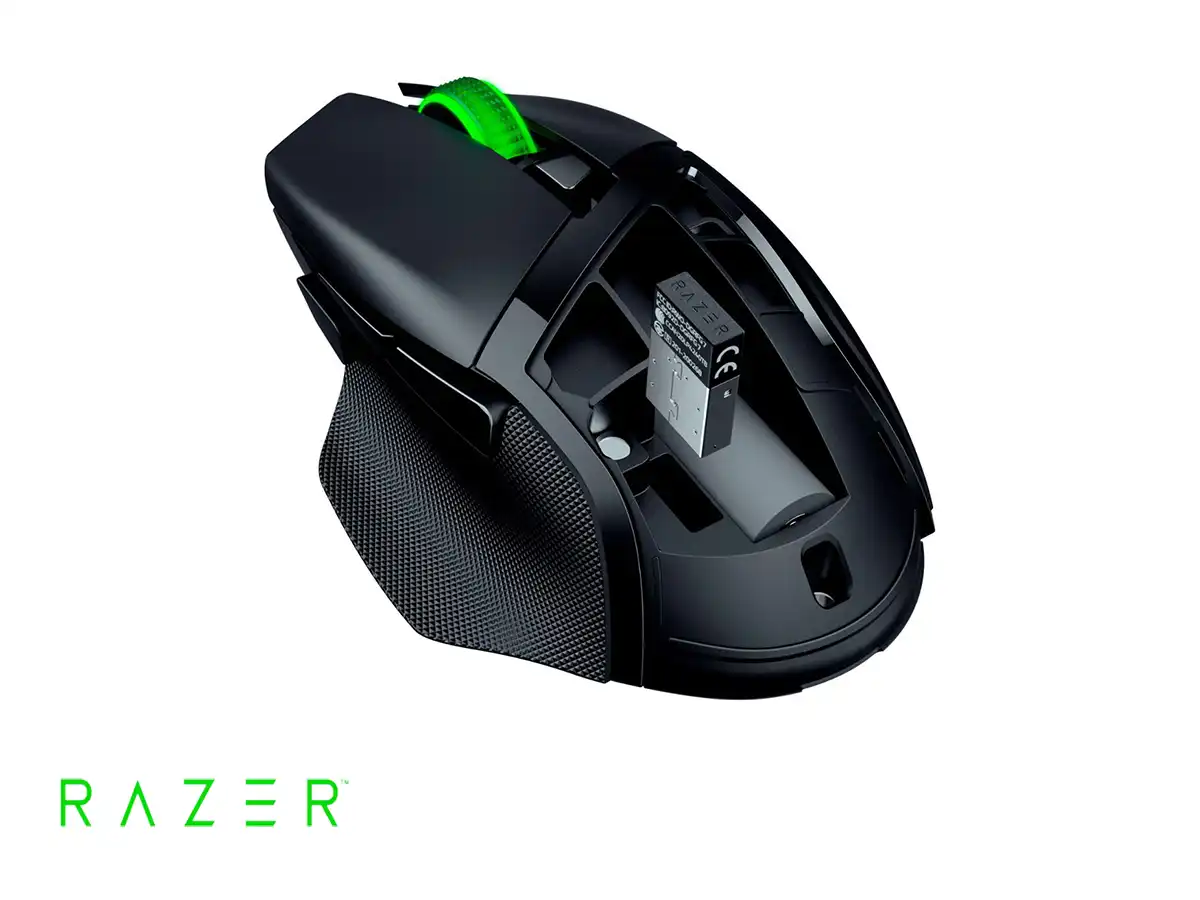 MOUSE INALAMBRICO RAZER BASILISK V3 X HYPERSPEED GAMING (RZ01-04870100-R3U1) 18.000 BOTONES, 7 BOTONES, RECEPTOR USB, BT, RGB, NEGRO vista 4