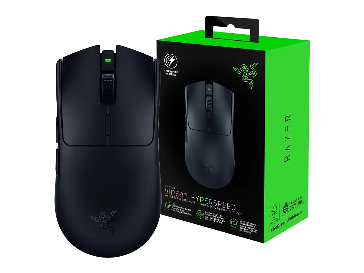 MOUSE INALAMBRICO RAZER VIPER V3 HYPERSPEED GAMING (RZ01-04910100-R3U1) HASTA 30.000 DPI, 6 BOTONES, RECEPTOR USB