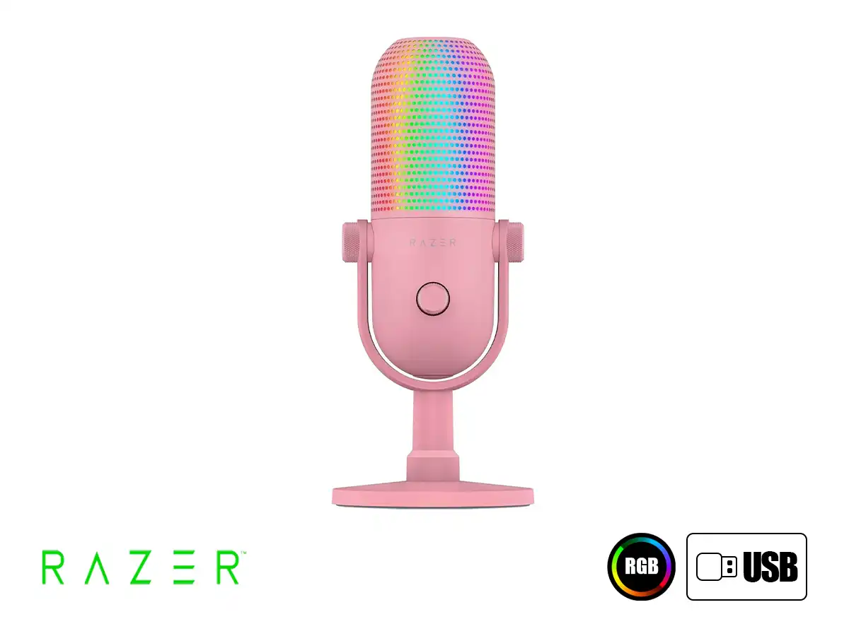 MICROFONO RAZER SEIREN V3 CHROMA (RZ19-05060300-R3U1) INTERFAZ USB, PINK vista 2