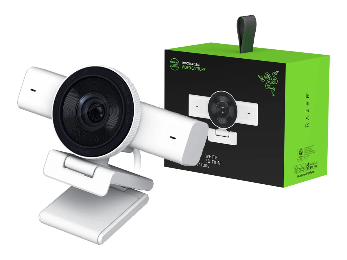 CAMARA WEB RAZER KIYO V2 4K , MICROFONO INCORPORADO, RESOLUCION 4K UHD, 2,1 , COOLR BLANCO (RZ19-05370200-R3U1)