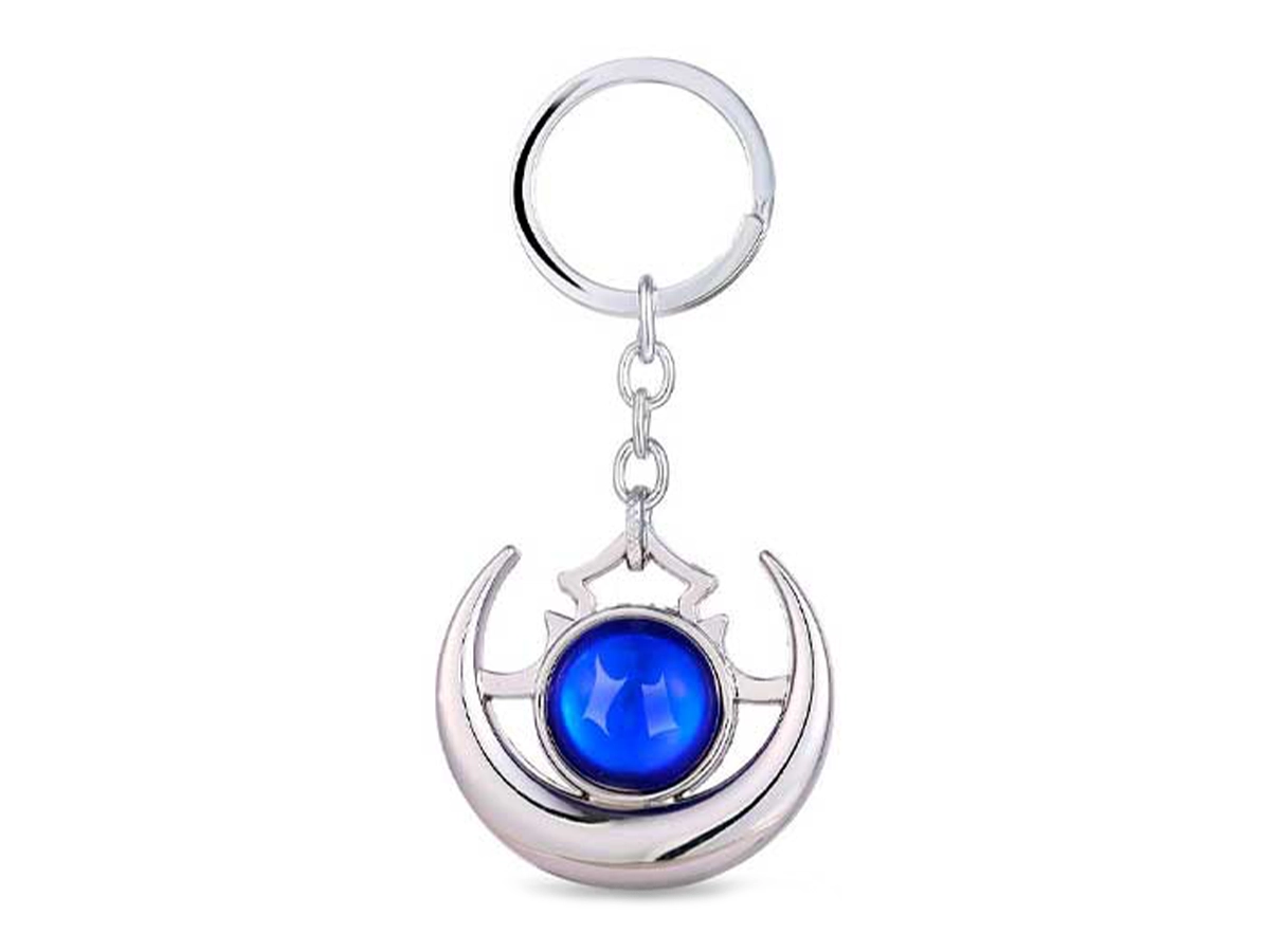 LLAVERO DOTA SHADOW AMULET, COLGANTE COLOR PLATA CON ESFERA ZUL INCRUSTADA, 2 MOD ( SHADOW AMULET )