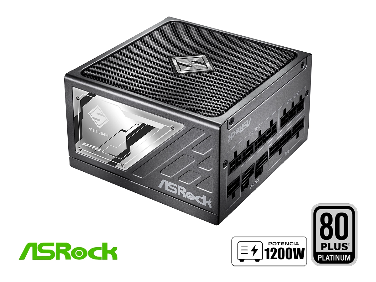 FUENTE DE PODER ASROCK 1200W STEEL LEGEND (SL-1200P) ATX, 80 PLUS PLATINUM, MODULAR, CYBENETICS, FULL MODULAR vista 2