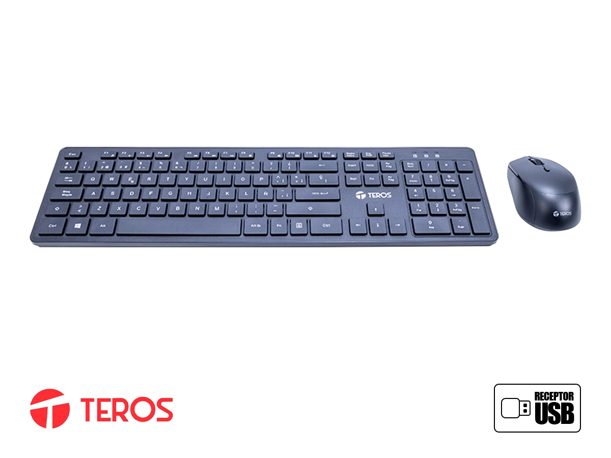 COMBO 2 EN UNO KIT TECLADO Y MOUSE INALÁMBRICO TEROS TE-5013S 2.4GHZ ESPAÑOL NEGRO vista 2