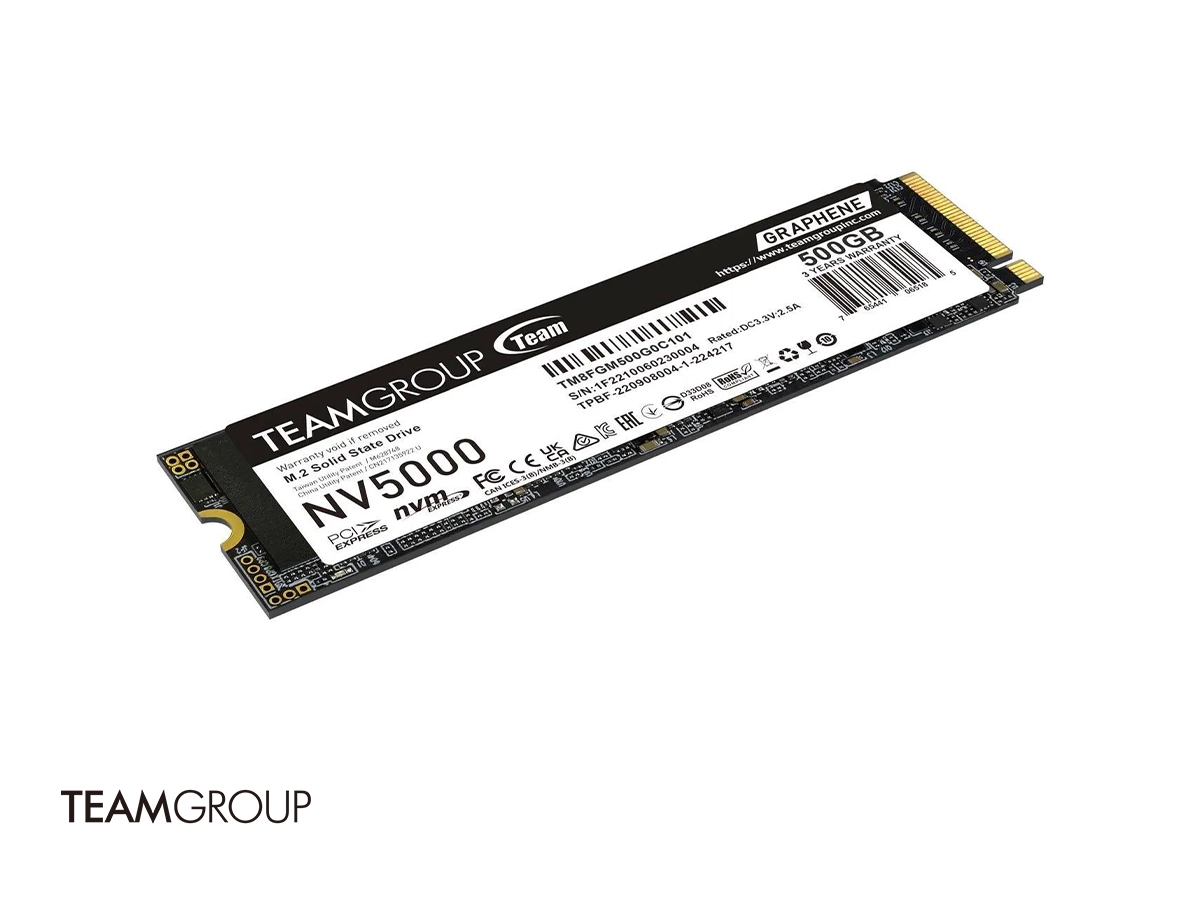 UNIDAD DE ESTADO SOLIDO TEAMGROUP 500GB NV5000 (TM8FGM500G0C101) M.2 PCIE 4.0 SSD M.2 500GB vista 3