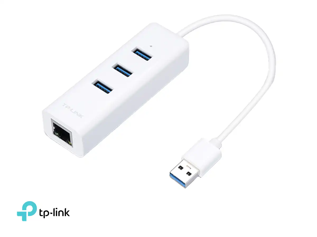 ADAPTADOR DE RED + 3 USB HUB TP-LINK  2 EN 1 3.0  1000MBPS (UE330) vista 3