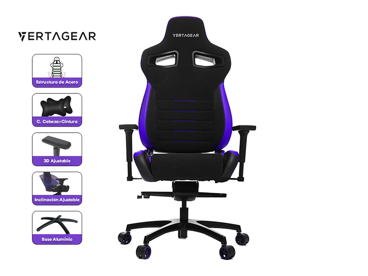 SILLA VERTAGEAR PL4500 RACING SERIES ( VG-PL4500_BP ) CAJA | NEGRO & PURPURA | UPGRADE vista 2
