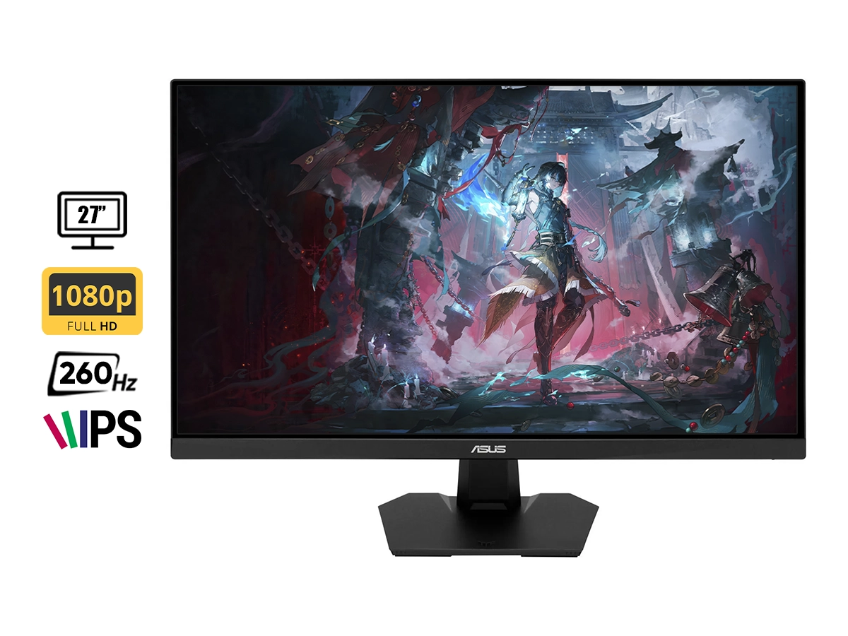 MONITOR ASUS 27 PULGADAS GAMER TUF VG279QM5F (VG279QM5F) GAMING 260HZ, 0.3MS, FHD, IPS,1 HDMI, ALTAVOCES vista 2