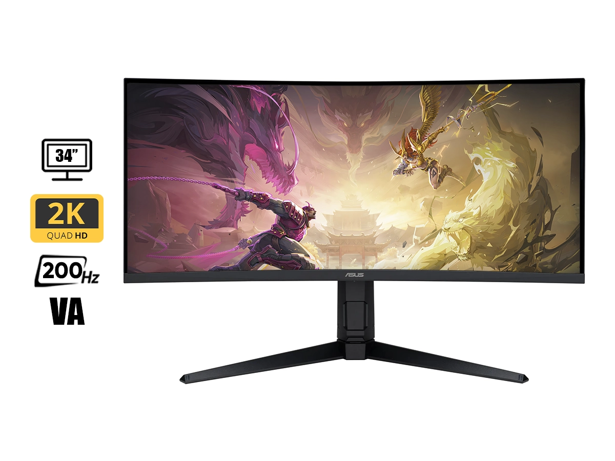 MONITOR ASUS 34 PULGADAS TUF GAMING VG34WQL5A (VG34WQL5A) FRECUENCIA 200HZ, 1MS, CURVO, 1 HDMI, 1 DP, HDR400, ALTAVOCES vista 2