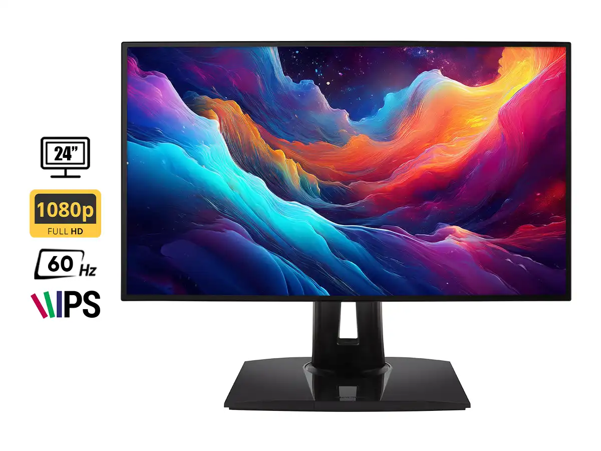 MONITOR PROFESIONAL VIEWSONIC 24 PULGADAS VP2458 COLORPRO (VP2458) ERGONOMICO FHD, 60 HZ, 7MS, 1 HDMI, 1 DP, 1 VGA, 2 USB vista 2