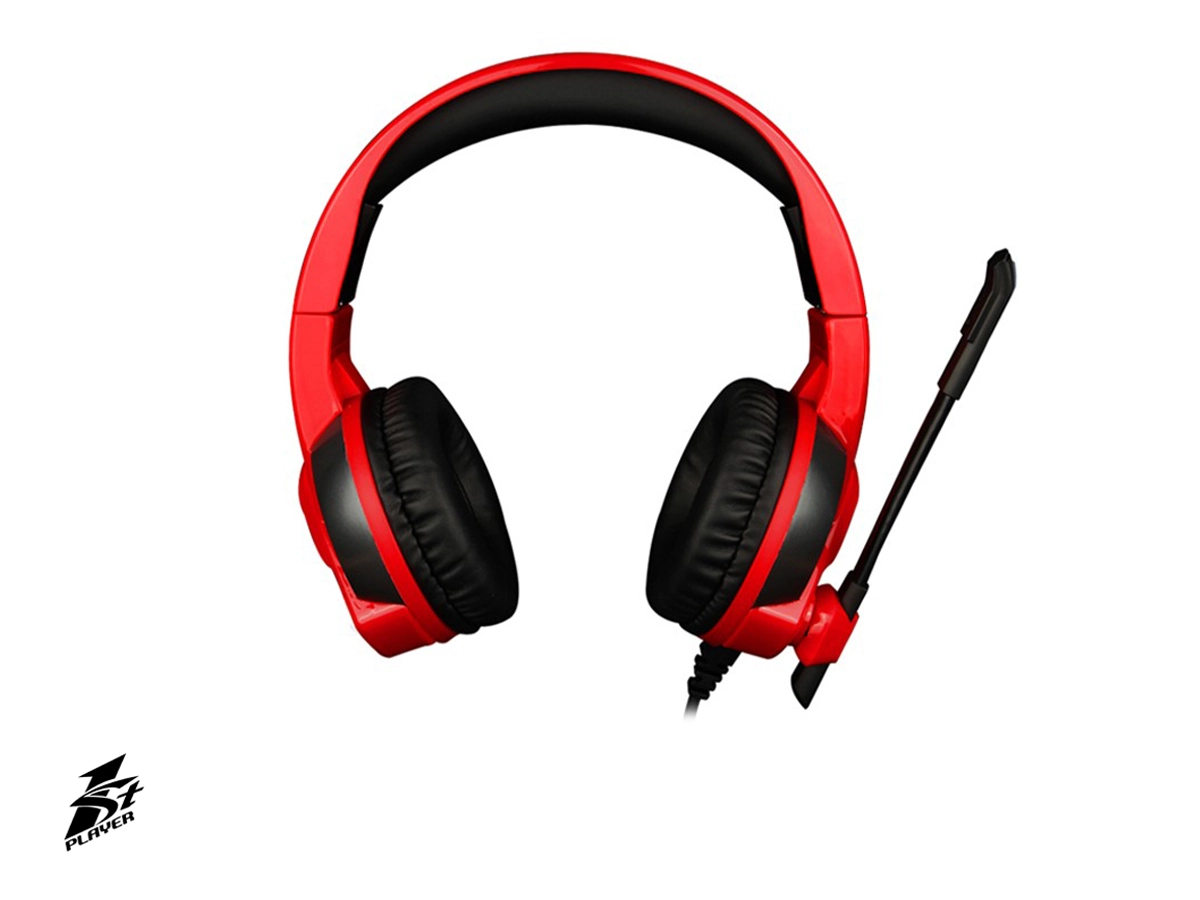 AURICULAR 1STPLAYER PORTABLE GAMING (X-FUN X1) CON MICROFONO, INTERFAZ USB, RGB, COLOR ROJO vista 3