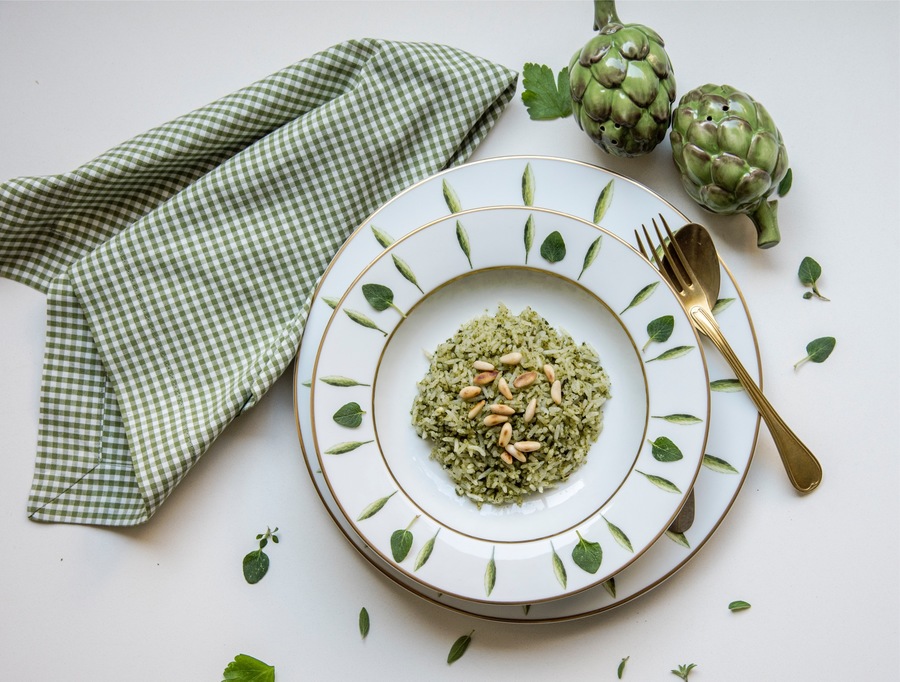 Arroz de Pesto e Pinoli